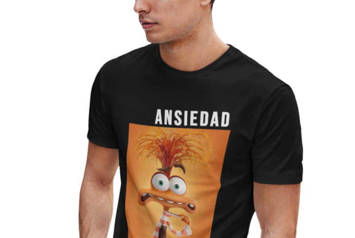 Playera de hombre, diseño de Ansiedad, Intensamente